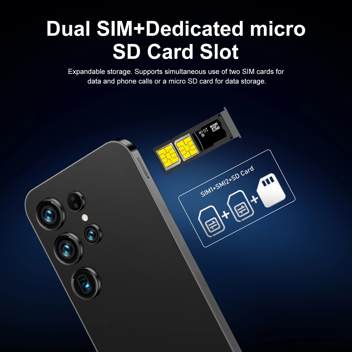 Hot Sale S26 Ultra 5G Smartphone 22GB+2TB Android 14 7.3 Inch HD Face Unlock Deca Core 144Hz 108MP Rear Camera French/Spanish