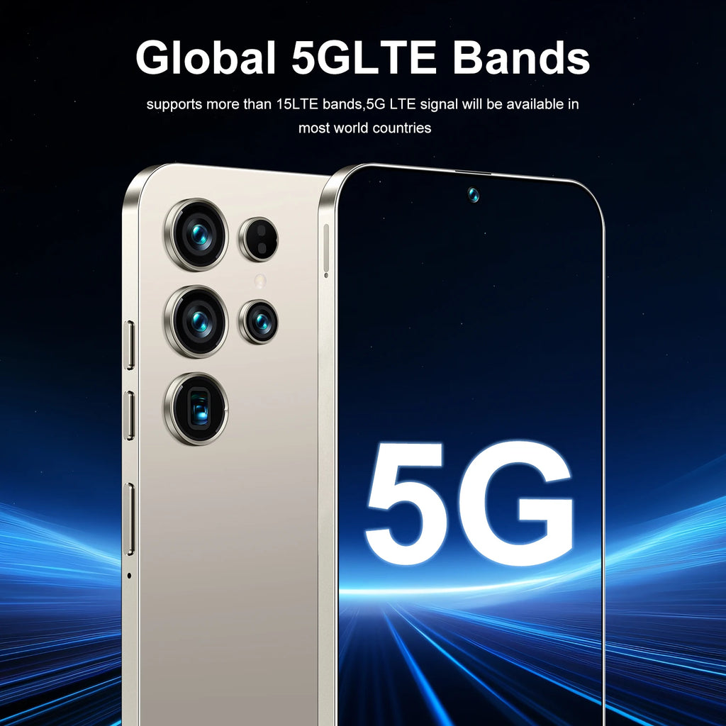Hot Sale S26 Ultra 5G Smartphone 22GB+2TB Android 14 7.3 Inch HD Face Unlock Deca Core 144Hz 108MP Rear Camera French/Spanish