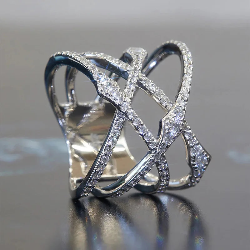 Q891 Women's White Gold Diamond Ring Round Brilliant Cut Natural D Color Luxury Engagement Jewelry