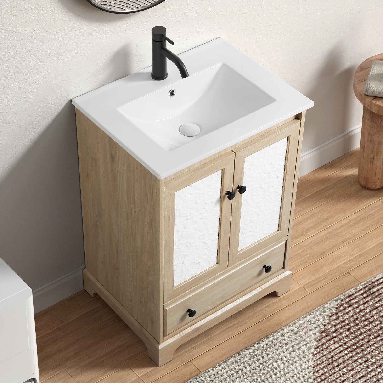Vintage Bathroom Vanities Board Bathroom Cabinets soft close 2draws adjustable self vessel sink