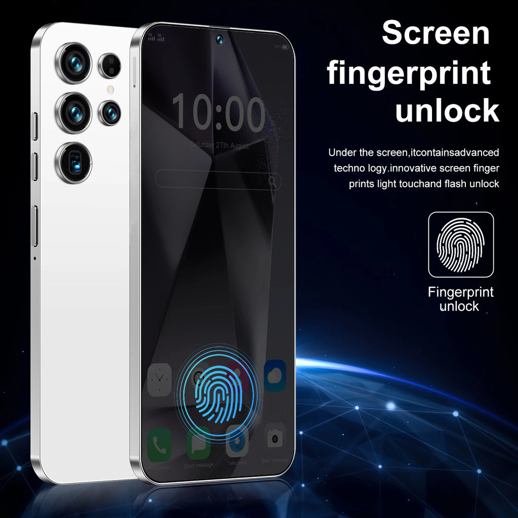 Hot Sale S26 Ultra 5G Smartphone 22GB+2TB Android 14 7.3 Inch HD Face Unlock Deca Core 144Hz 108MP Rear Camera French/Spanish