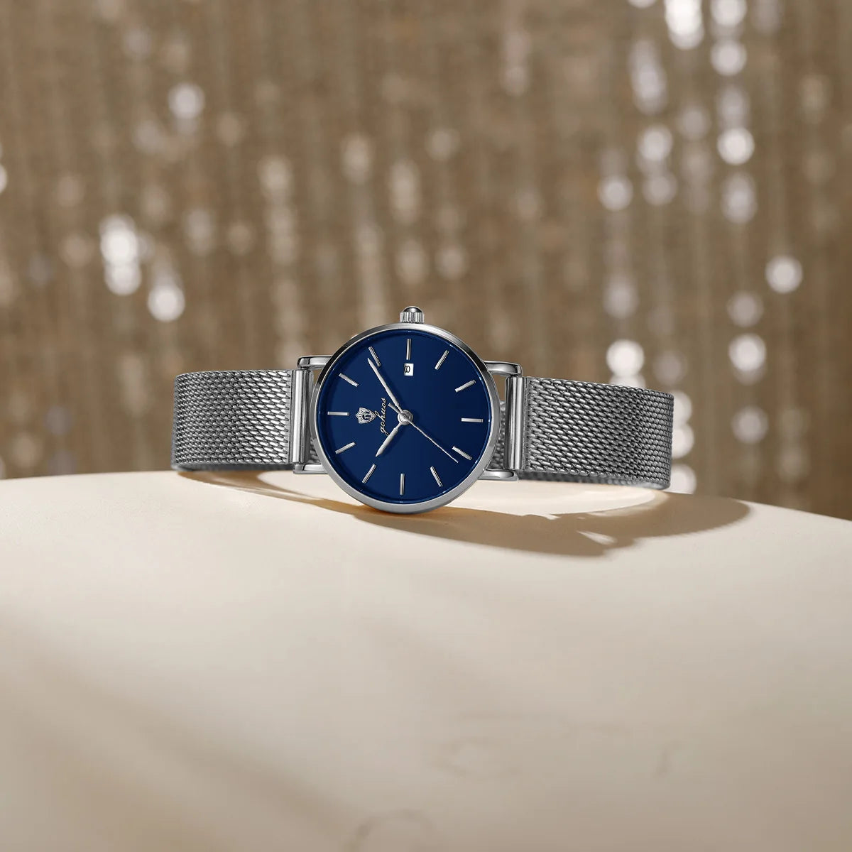 US Local Stock Gohuos 7821 Women's Mesh Steel Strap Quartz Movement Watch Simple Design Fashion Luxury Femme Waterproof Watches