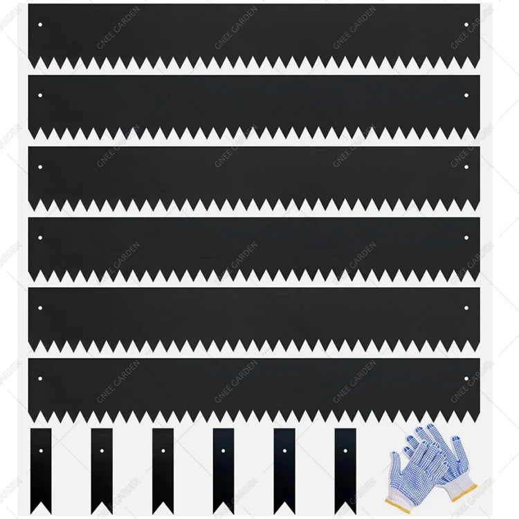 Heavy Duty Black/Rust-Tone Steel Landscape Edging Inch 6-Pack, Corrosion-Resistant for Flower Bed/Yard/Pathway