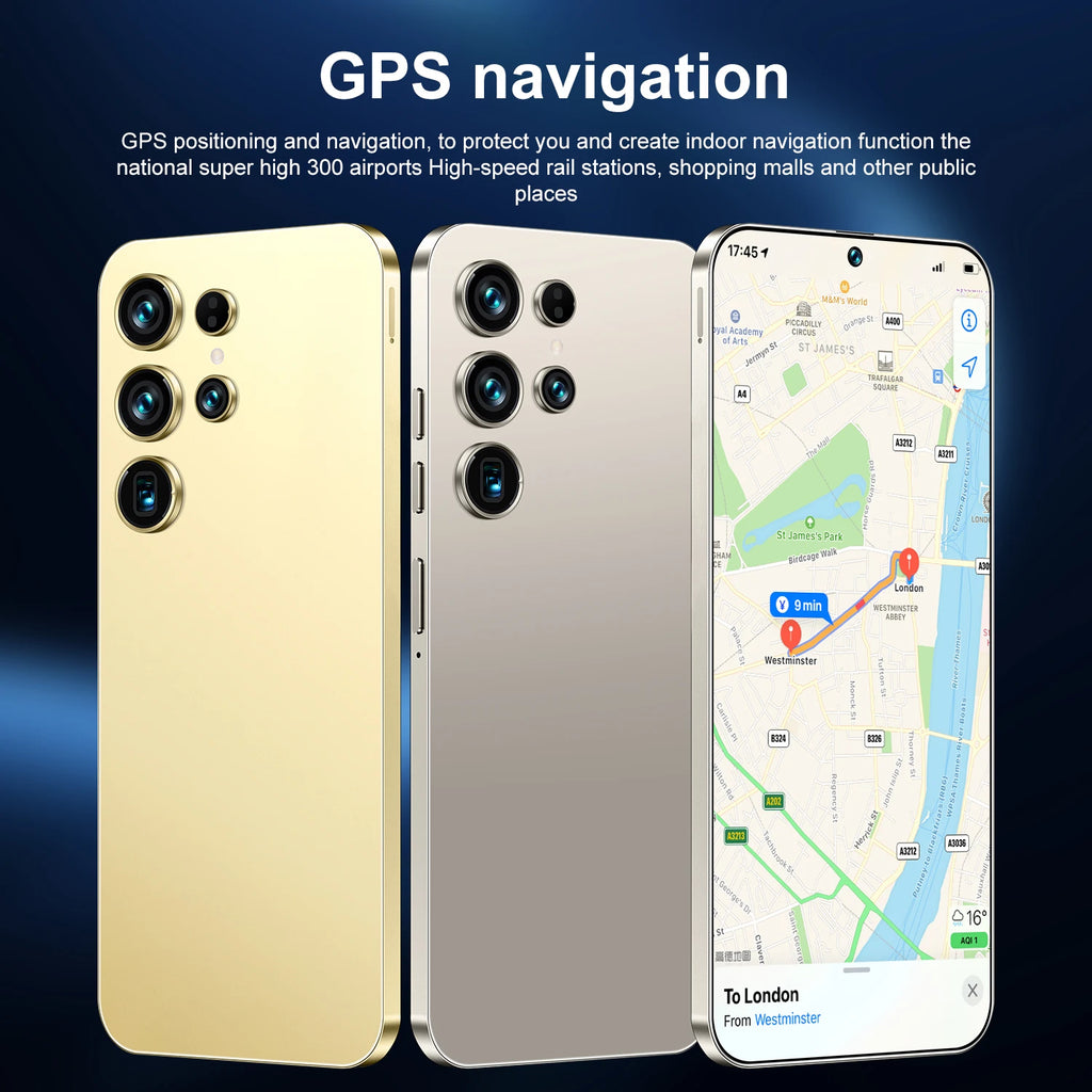 Hot Sale S26 Ultra 5G Smartphone 22GB+2TB Android 14 7.3 Inch HD Face Unlock Deca Core 144Hz 108MP Rear Camera French/Spanish