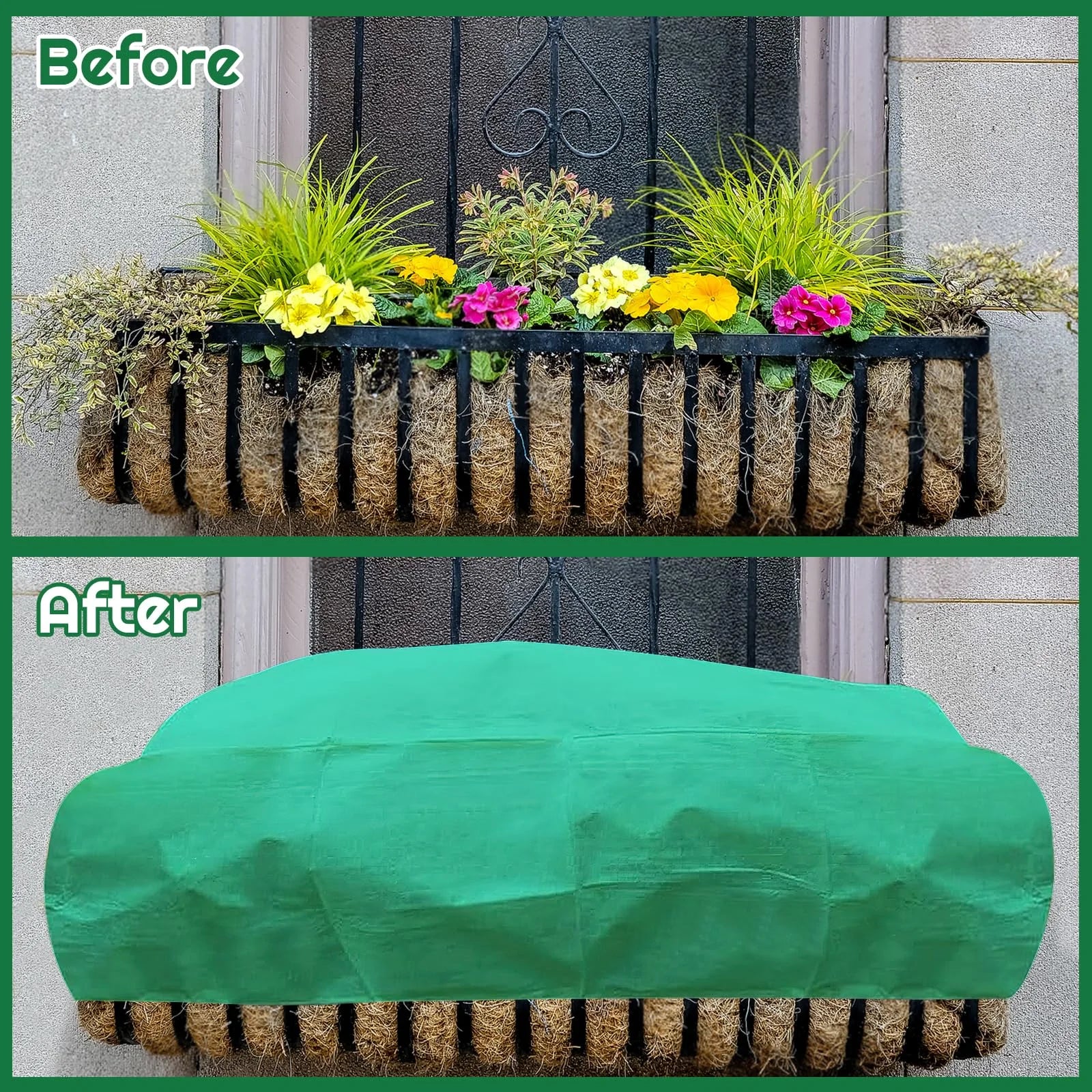 Rectangular Planter Winter Frost Blanket Non-Woven Anti Frost Plant Cover Plant Frost Tree Cover Bag with Zip Drawstring