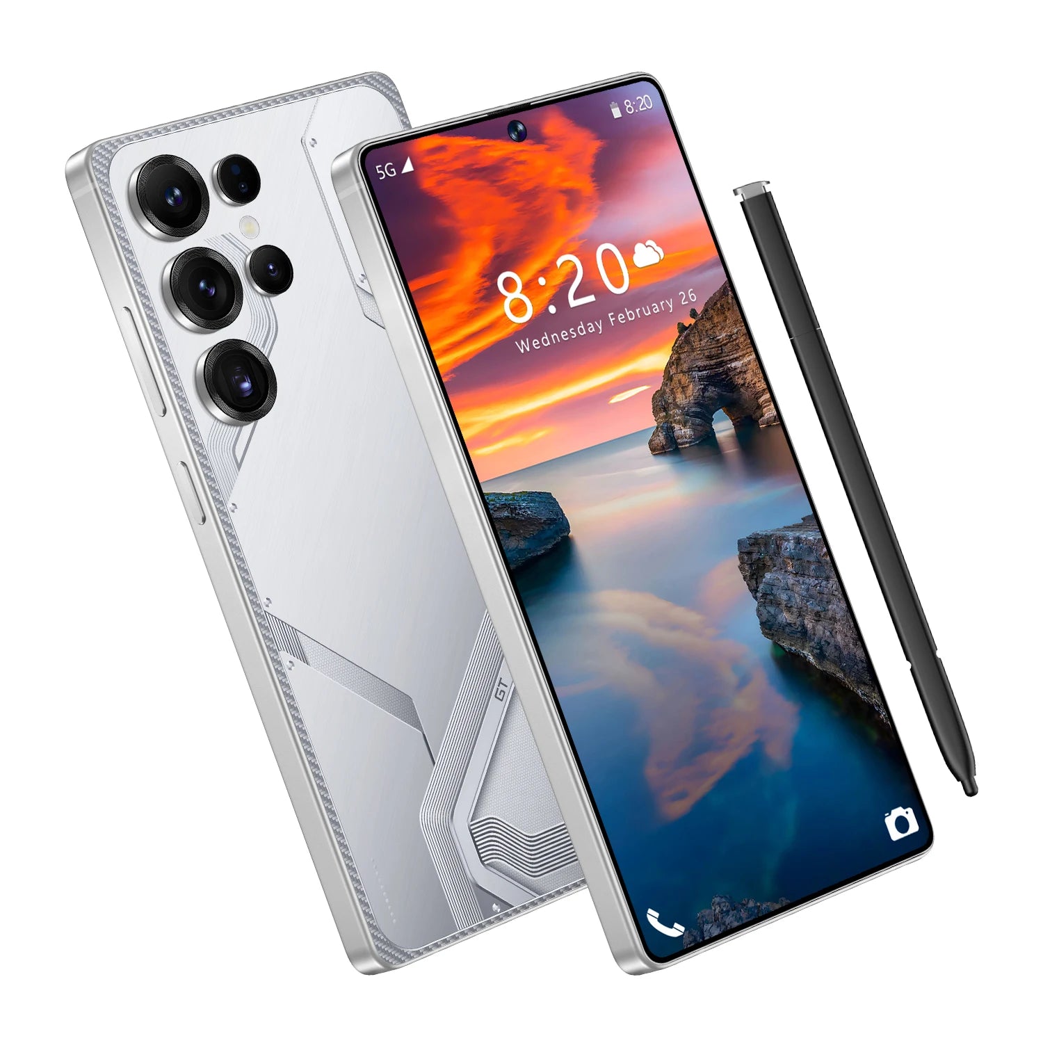 2025 Large Memory 16GB+1TB S26UItra5G Gaming Smartphone 2K 7-inch Screen 108MP LTE Spanish Support 90Hz 8000mAh Battery Free