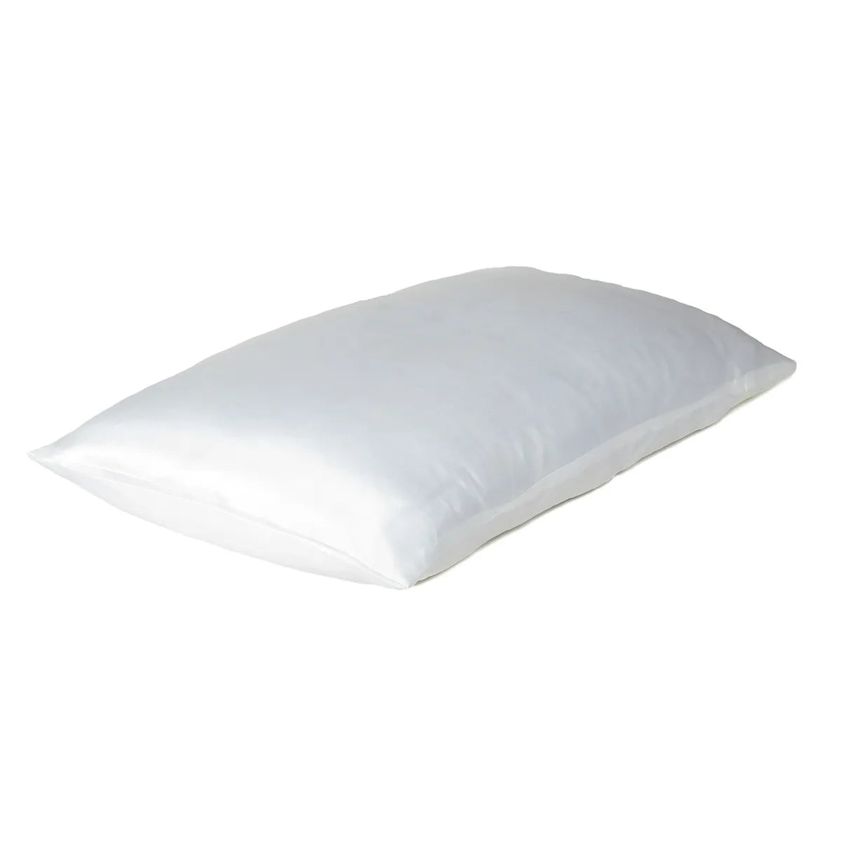 HMS White Dreamy Set 2 Silky Satin Standard Pillowcases Comfortable Breathable PJ Elastic Waist Custom for Home Night Time