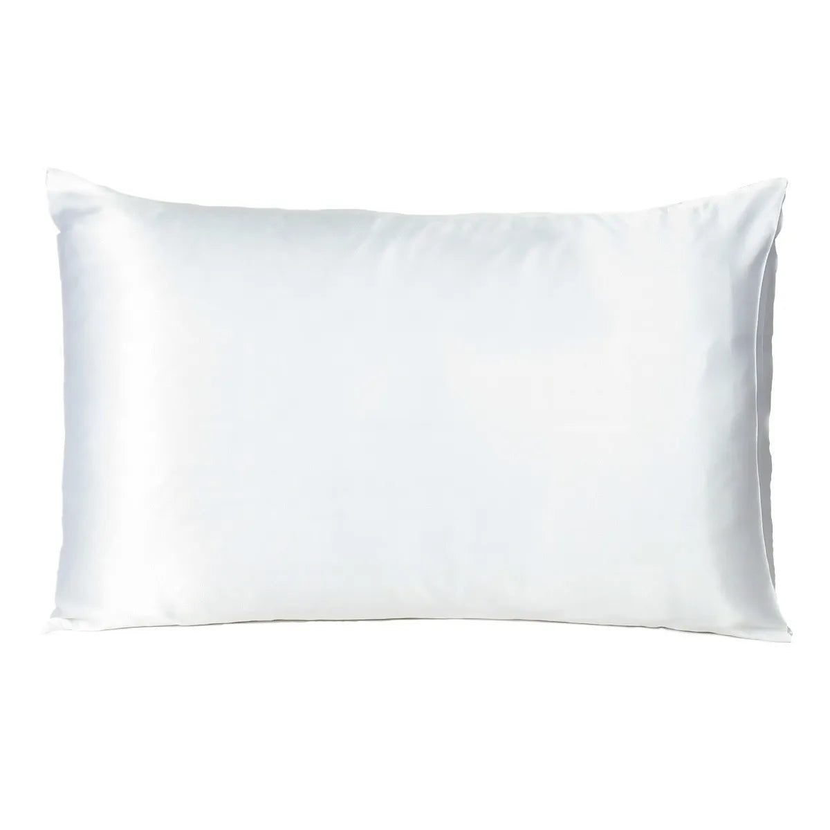 HMS White Dreamy Set 2 Silky Satin Standard Pillowcases Comfortable Breathable PJ Elastic Waist Custom for Home Night Time