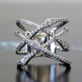 Q891 Women's White Gold Diamond Ring Round Brilliant Cut Natural D Color Luxury Engagement Jewelry