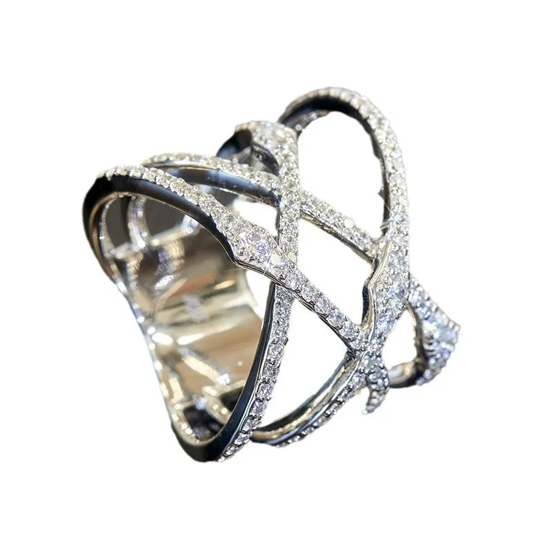 Q891 Women's White Gold Diamond Ring Round Brilliant Cut Natural D Color Luxury Engagement Jewelry