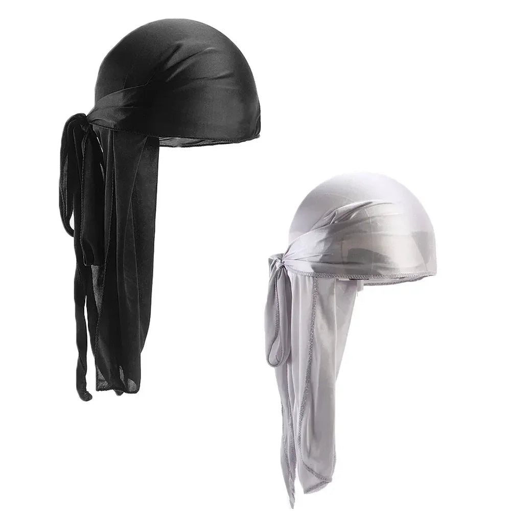 2-Pack Durag Pirate Hat - Soft, Fragrance-Free, 360 Waves, Extra Long Tail for Maximum Comfort and Style